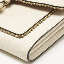 Pre Owned Coach Ivory Leather Tabby Chain Clutch with Bedchain