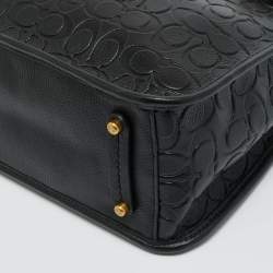 Pre Owned Coach Black Signature Embossed Leather Tyler Carryall Tote