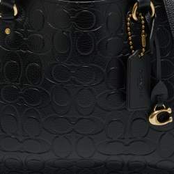 Pre Owned Coach Black Signature Embossed Leather Tyler Carryall Tote