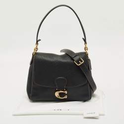 Pre Owned Coach Black Grained Leather May Shoulder Bag