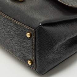 Pre Owned Coach Black Grained Leather May Shoulder Bag