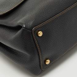 Pre Owned Coach Black Grained Leather May Shoulder Bag