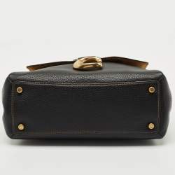 Pre Owned Coach Black Grained Leather May Shoulder Bag