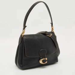 Pre Owned Coach Black Grained Leather May Shoulder Bag