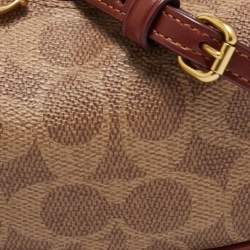 Pre Owned Coach Brown/Beige Signature Coated Canvas Jonie Crossbody Bag