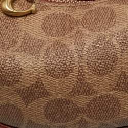 Pre Owned Coach Brown/Beige Signature Coated Canvas Jonie Crossbody Bag