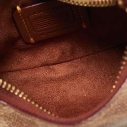 Pre Owned Coach Brown/Beige Signature Coated Canvas Jonie Crossbody Bag