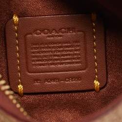 Pre Owned Coach Brown/Beige Signature Coated Canvas Jonie Crossbody Bag