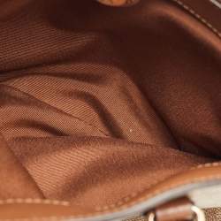 Pre Owned Coach Beige/Brown Signature Leather Mini Sage Carryall Satchel