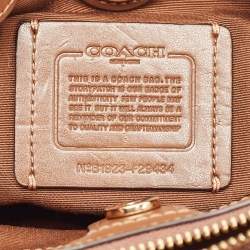 Pre Owned Coach Beige/Brown Signature Leather Mini Sage Carryall Satchel