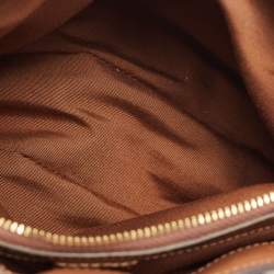 Pre Owned Coach Beige/Brown Signature Leather Mini Sage Carryall Satchel