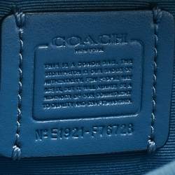 Pre Owned Coach Two Tone Blue Leather and Nylon Vale Sling Backpack