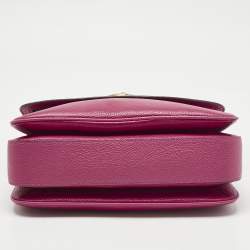 Pre Owned Coach Pink/Red Leather Cassie 25 Top Handle Bag
