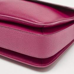 Pre Owned Coach Pink/Red Leather Cassie 25 Top Handle Bag
