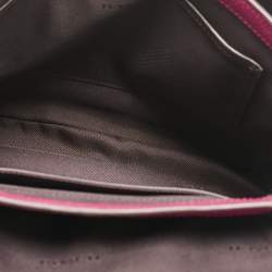 Pre Owned Coach Pink/Red Leather Cassie 25 Top Handle Bag
