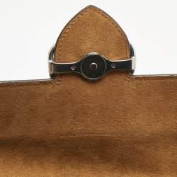 Pre Owned Coach Purple/Brown Signature Coated Canvas and Leather Morgan Crossbody Bag