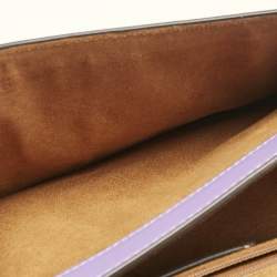 Pre Owned Coach Purple/Brown Signature Coated Canvas and Leather Morgan Crossbody Bag