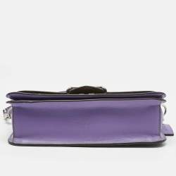 Pre Owned Coach Purple/Brown Signature Coated Canvas and Leather Morgan Crossbody Bag