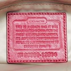 Pre Owned Coach Pink Leather Pleated Garnet Shoulder Bag