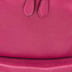 Pre Owned Coach Pink/Black Leather and Nylon Charlie Backpack