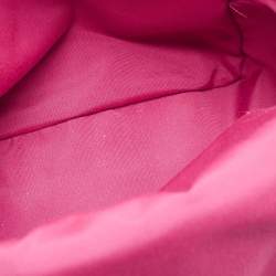 Pre Owned Coach Pink/Black Leather and Nylon Charlie Backpack