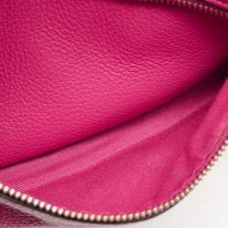 Pre Owned Coach Pink/Black Leather and Nylon Charlie Backpack