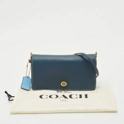 Pre Owned Coach Blue Leather Dinky Crossbody Bag