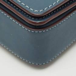 Pre Owned Coach Blue Leather Dinky Crossbody Bag