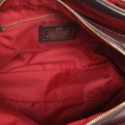 Pre Owned Coach Burgundy Leather Brooklyn Carryall Satchel