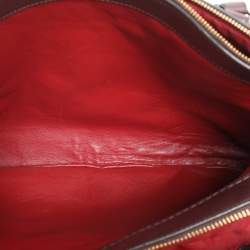 Pre Owned Coach Burgundy Leather Brooklyn Carryall Satchel