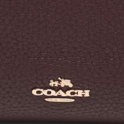 Pre Owned Coach Burgundy Leather Brooklyn Carryall Satchel