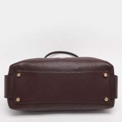 Pre Owned Coach Burgundy Leather Brooklyn Carryall Satchel