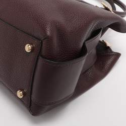Pre Owned Coach Burgundy Leather Brooklyn Carryall Satchel
