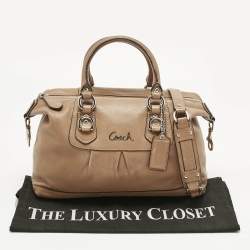 Pre Owned Coach Tan Leather Ashley Satchel