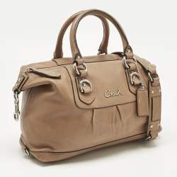 Pre Owned Coach Tan Leather Ashley Satchel