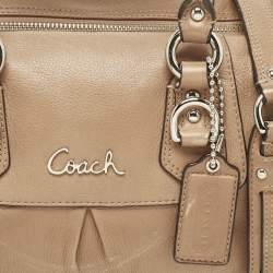 Pre Owned Coach Tan Leather Ashley Satchel