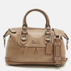 Pre Owned Coach Tan Leather Ashley Satchel
