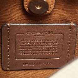 Pre Owned Coach Ivory Leather Small Town Bucket Bag