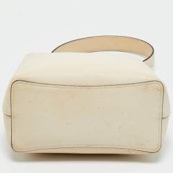 Pre Owned Coach Ivory Leather Small Town Bucket Bag