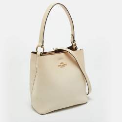 Pre Owned Coach Ivory Leather Small Town Bucket Bag