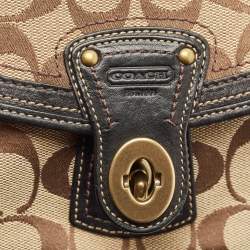 Pre Owned Coach Beige/Brown Signature Canvas and Leather Legacy Crossbody Bag