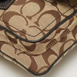 Pre Owned Coach Beige/Brown Signature Canvas and Leather Legacy Crossbody Bag