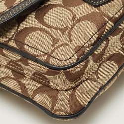 Pre Owned Coach Beige/Brown Signature Canvas and Leather Legacy Crossbody Bag