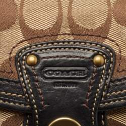 Pre Owned Coach Beige/Brown Signature Canvas and Leather Legacy Crossbody Bag