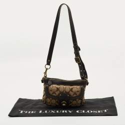 Pre Owned Coach Beige/Brown Signature Canvas and Leather Legacy Crossbody Bag