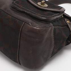 Pre Owned Coach Brown Signature Canvas and Leather Legacy Leigh Shoulder Bag