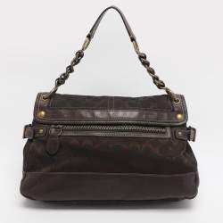 Pre Owned Coach Brown Signature Canvas and Leather Legacy Leigh Shoulder Bag