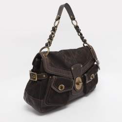 Pre Owned Coach Brown Signature Canvas and Leather Legacy Leigh Shoulder Bag