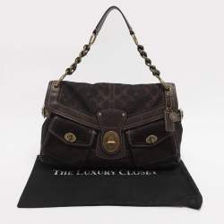 Pre Owned Coach Brown Signature Canvas and Leather Legacy Leigh Shoulder Bag