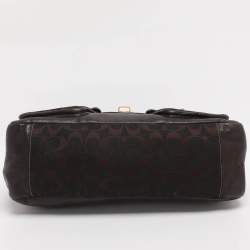 Pre Owned Coach Brown Signature Canvas and Leather Legacy Leigh Shoulder Bag